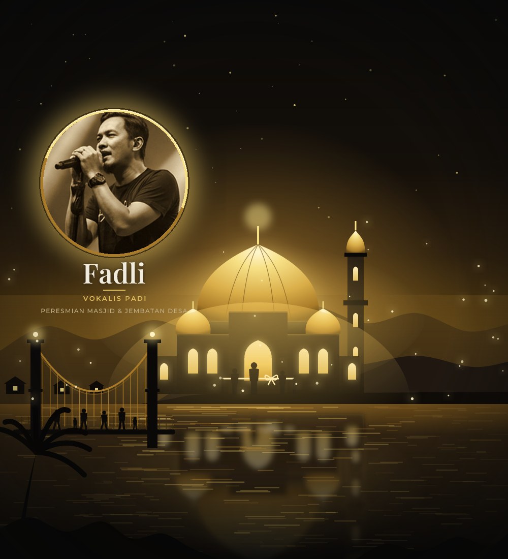 Ilustrasi: Fadli pada peresmian masjid dan jembatan desa